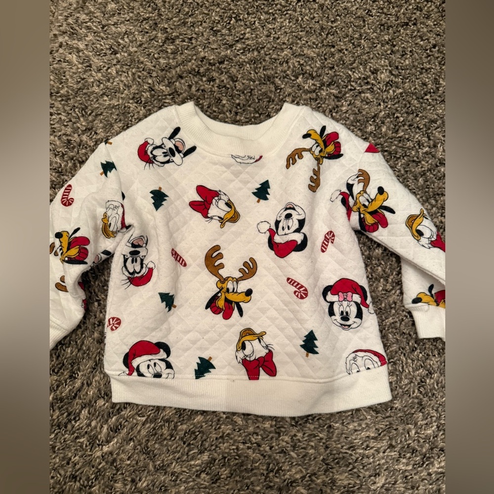 Disney White and Red Minnie Mouse Sweatshirt